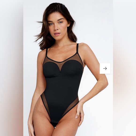 Popilush ladies sheer mesh shapewear slip thong bodysuit size small (NWT) - Picture 1 of 11
